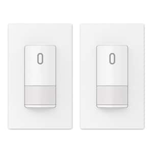 Single-Pole Occupancy Sensor, PIR Infrared Motion Activated Wall Switch, Matte White (2-Pack)