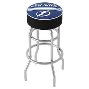 Tampa Bay Lightning Logo 31 in. Blue Backless Metal Bar Stool with Vinyl Seat