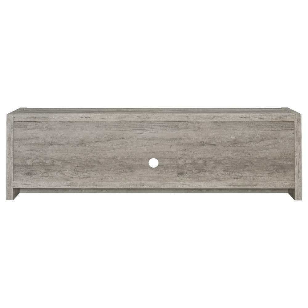 Gray Driftwood 71" TV Console with Cabinets