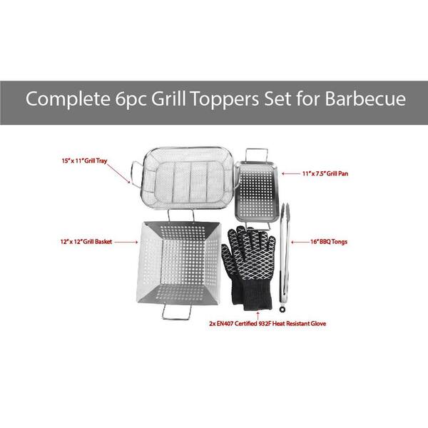 Grill Topper 11x 7 Aluminum 4 pack Helps keep food from falling into the fire 