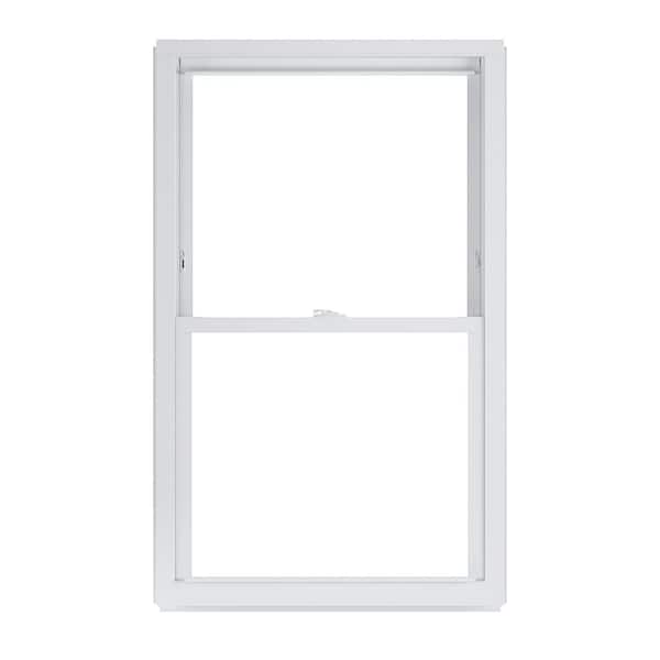 American Craftsman 30.5 in. x 48.25 in. 50 Series White Double Hung Low-E Argon Glass Vinyl Replacement Window, Screen Incl