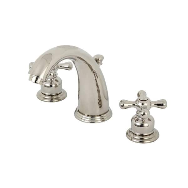 Kingston Brass Victorian 8 in. Widespread 2-Handle Bathroom Faucet in Polished Nickel