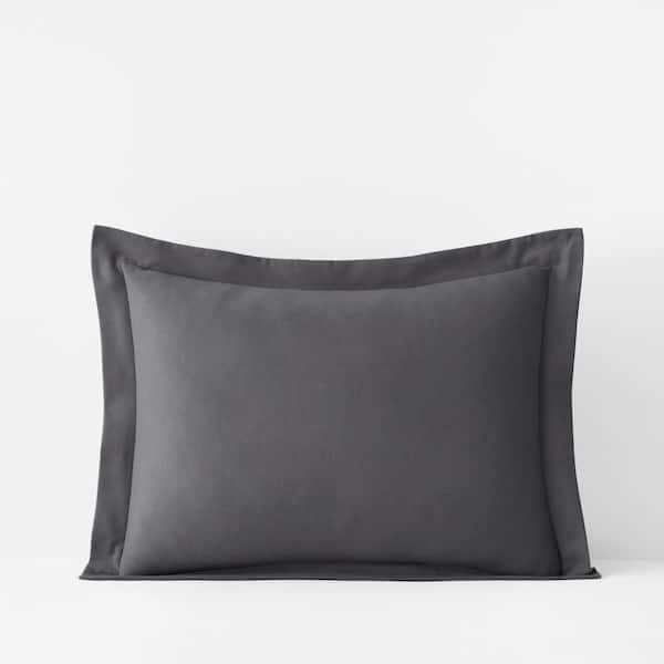 The Company Store Legends Hotel Stone Gray Velvet Flannel Standard Sham