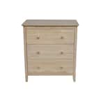 International Concepts Brooklyn 3-Drawer Unfinished Wood Chest of