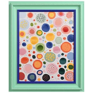 Colorful Sphere Chromatic Hand Painted Embellished Giclee Pattern Canvas Wall Art with Baroque 2-Tone Frame, 20 x 24 in.