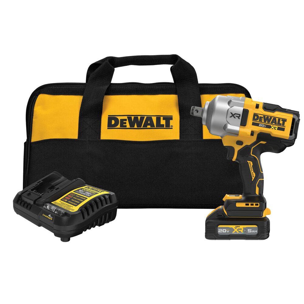 "20-Volt Lithium-Ion Brushless Cordless 3/4"" High Torque Impact Wrench Kit w/ Hog Ring Anvil with 5Ah Battery and Charger" price history on PriceWatchPro