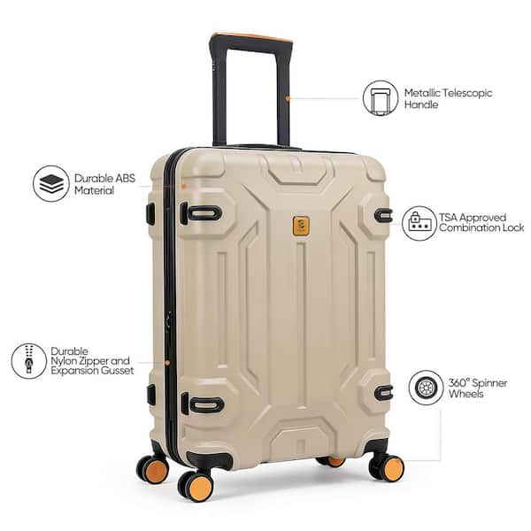 ballaholic ベージュ3点セット HIKOLAYAE 3 Piece Beige ABS Unbreakable Hardside Spinner Luggage