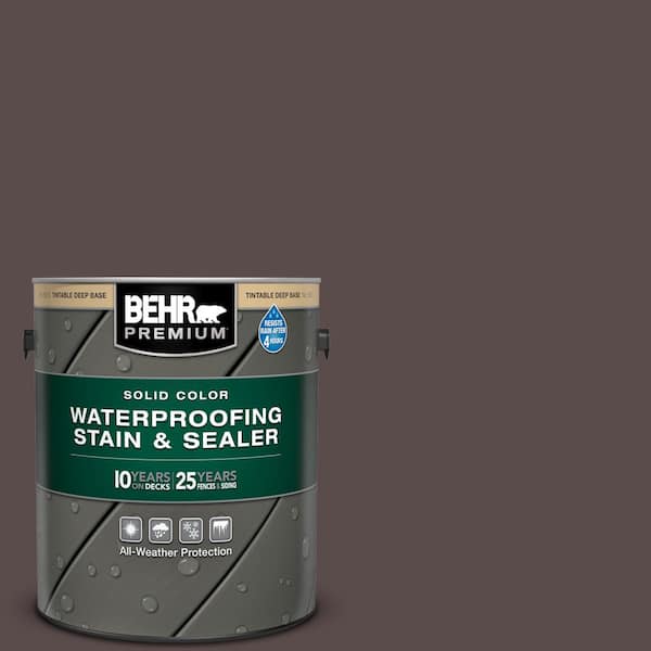 BEHR PREMIUM 1 gal. #HDC-AC-07 Oak Creek Solid Color Waterproofing Exterior Wood Stain and Sealer