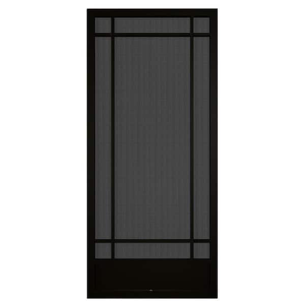 PCA 80 in. x 36 in. Oak Park Black Aluminum Hinged Screen Door
