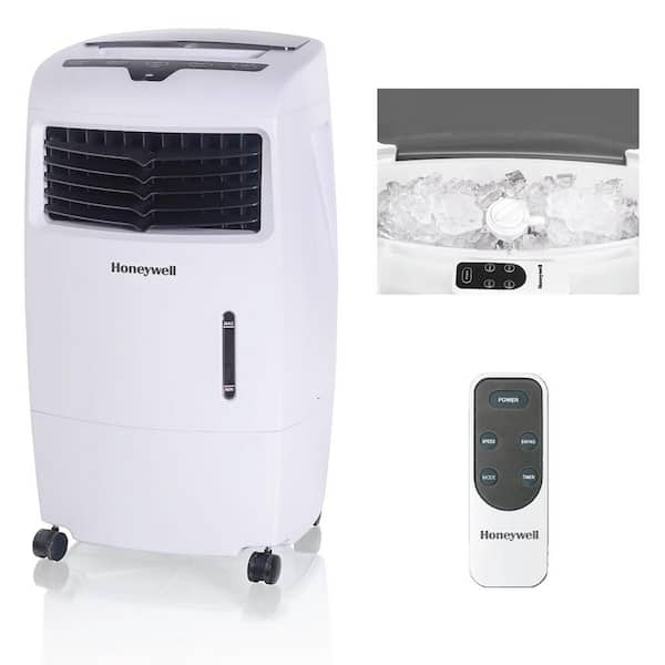 Honeywell 500 CFM 4-Speed Indoor Portable Evaporative Air Cooler (Swamp Cooler) with Remote Control for 300 sq. ft.