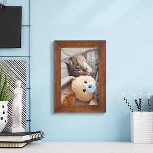 Grooved 5 in. x 7 in. Walnut Picture Frame