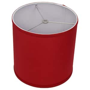 10 in. Top Diameter x 10 in. H x 10 in. Bottom Diameter Linen Rich Red Drum Lamp Shade