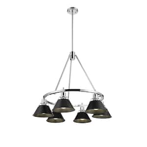 Orwell 6-Light Chrome and Matte Black Chandelier