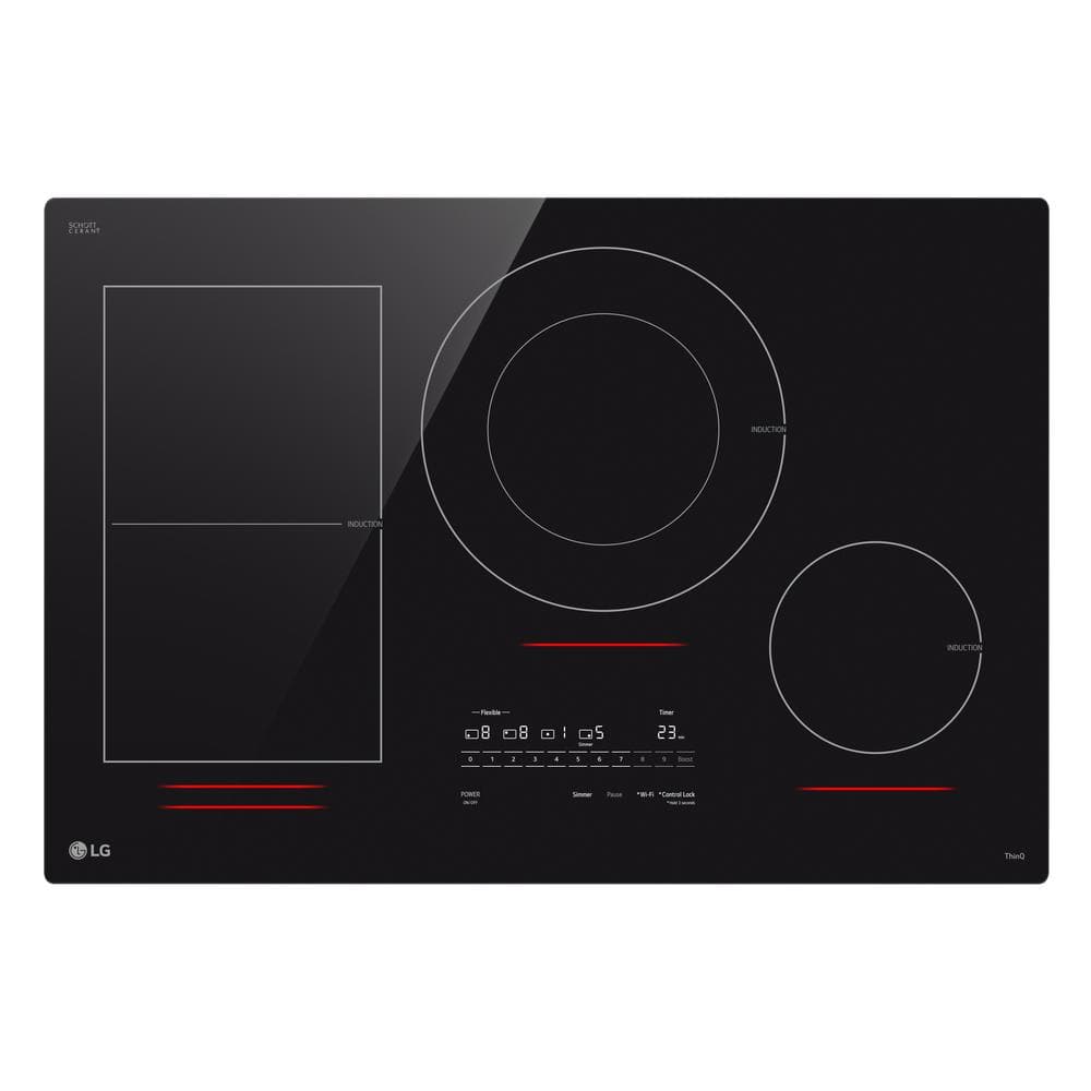 LG 30 in. Smart 4 Element Induction Cooktop with 5.0 kW Power Element and ThinQ