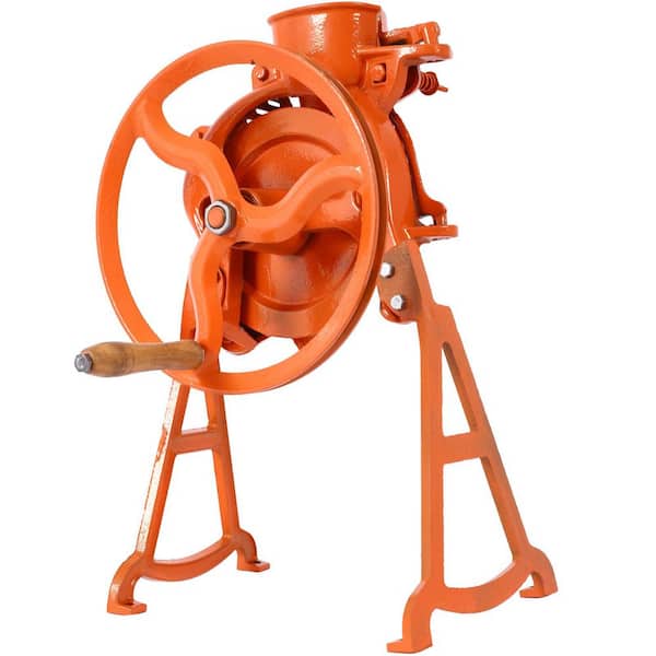 Orange Steel Heavy Duty Manual Farm Hand Corn Sheller with Wooden Handle Cast