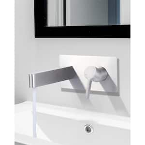 Single Handle Wall Mounted Bathroom Faucet with Solid Brass Rough Valve in Brushed Nickel