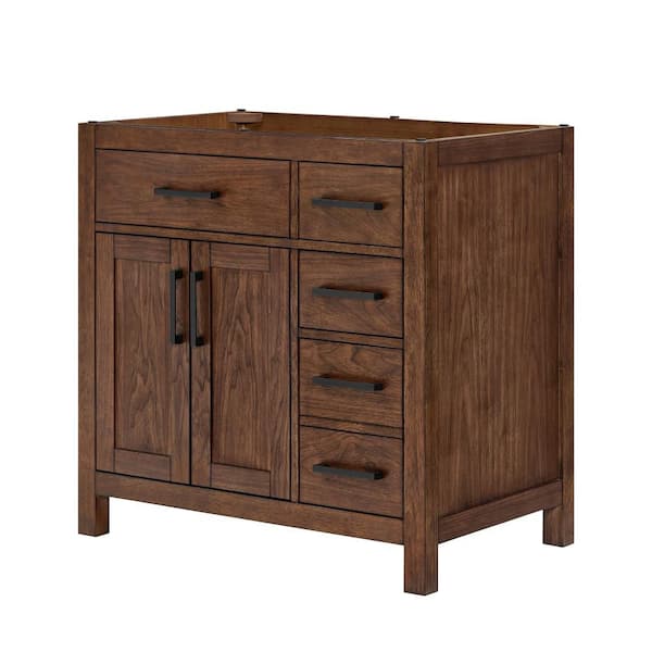 Beckett 35.25 in. Bath Vanity Cabinet without Top in Dark Walnut