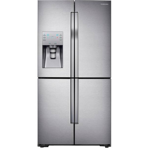 Samsung 28 1 Cu Ft French Door Refrigerator In Stainless Steel Rf28k9070sr The Home Depot
