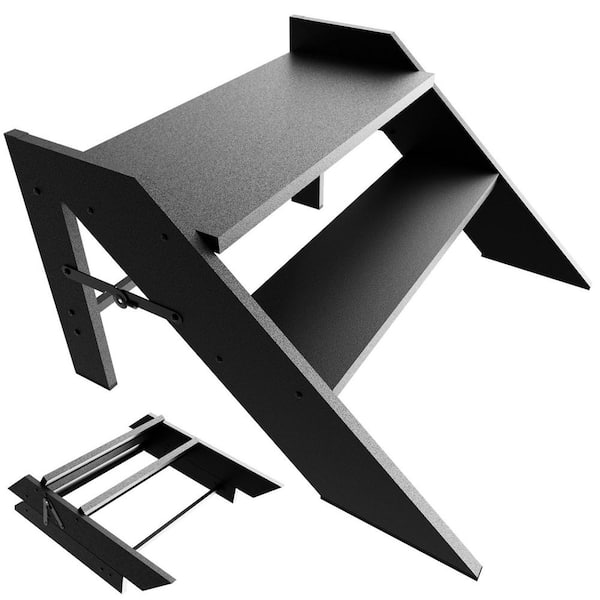 1.3 ft. Reach 2-Step Stool Foldable, RV Steps With Height Adjustable Handrail And Non Slip Feets, Hot Tub Steps