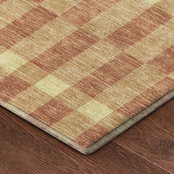 Mayfield Premium Machine Washable Abstract AMF2547 Gold 3 ft. x 4 ft. Area Rug