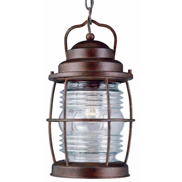 Kenroy Home Beacon 13 in. 1-Light Gilded Copper Hanging Lantern