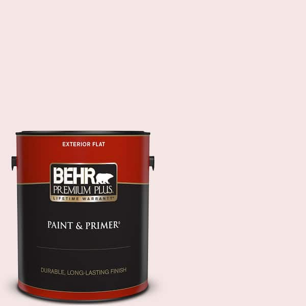 BEHR PREMIUM PLUS 1 gal. #RD-W01 Pink Prism Flat Exterior Paint & Primer