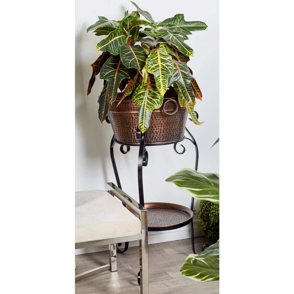 XL Copper Finish Metal Ice Bucket with Stand