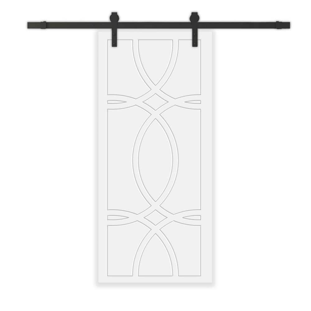 36 in. x 80 in. White Painted Composite MDF Paneled Interior Sliding Barn Door with Hardware Kit price history on PriceWatchPro