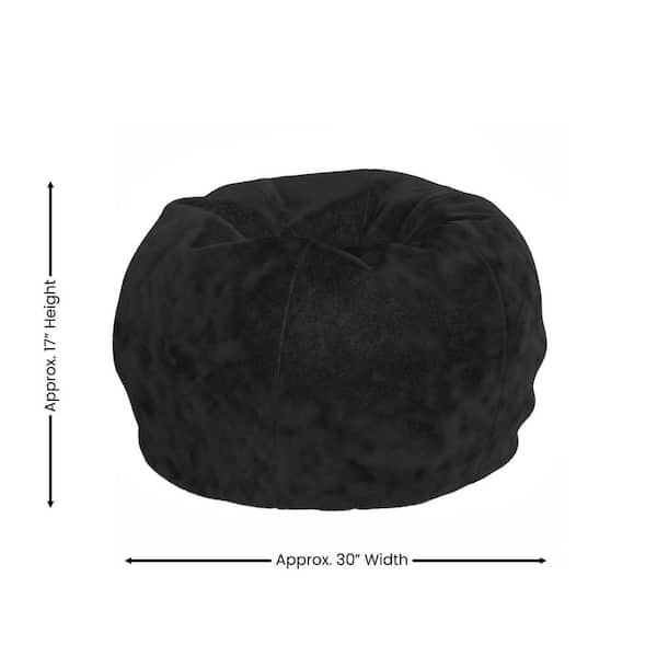 Carnegy Avenue Black Furry Fabric Bean Bag
