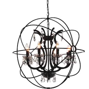 Campechia 8 Light Up Chandelier With Brown Finish