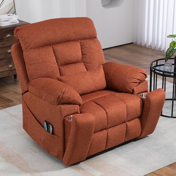 YOFE Upgraded Flagship 4-Motor Independent Control Oversized 180° Lay Flat Rose Chenille Electric Power Lift Recliner Chair
