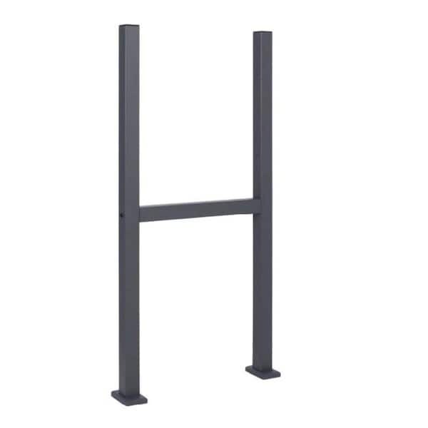48 in. Matte Black Galvanized Steel Parcel Box Stand