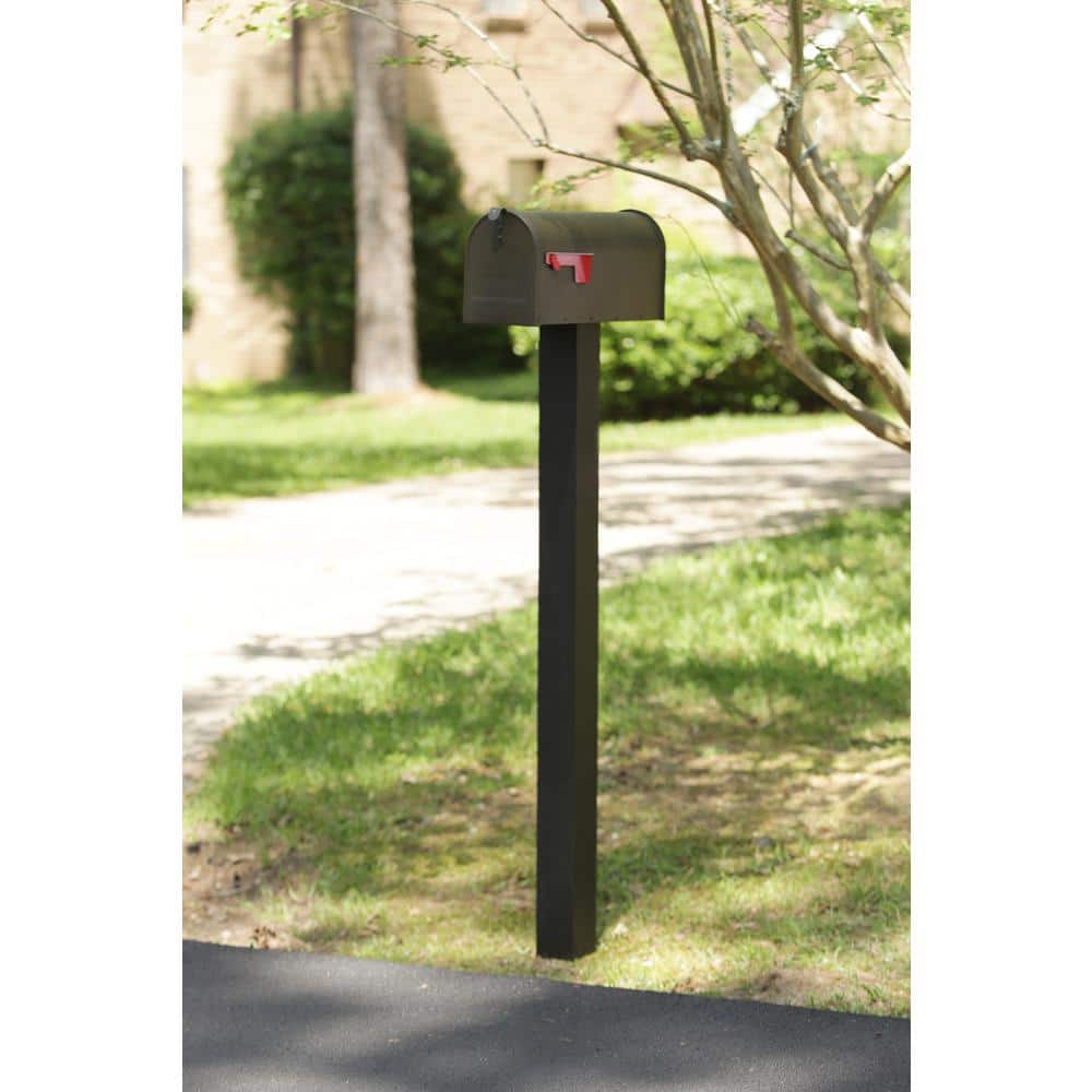 Medium Venetian Bronze Steel Post-Mount Mailbox