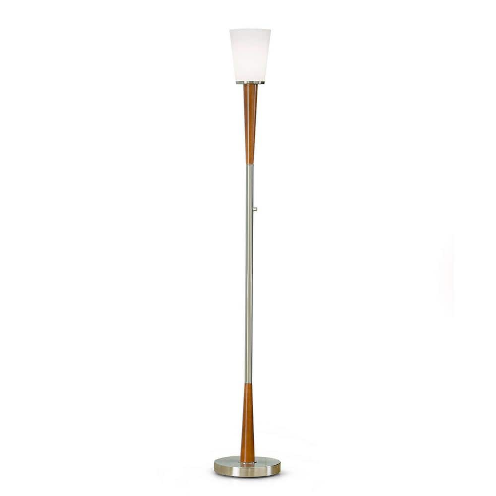 Wood torchiere outlet floor lamp