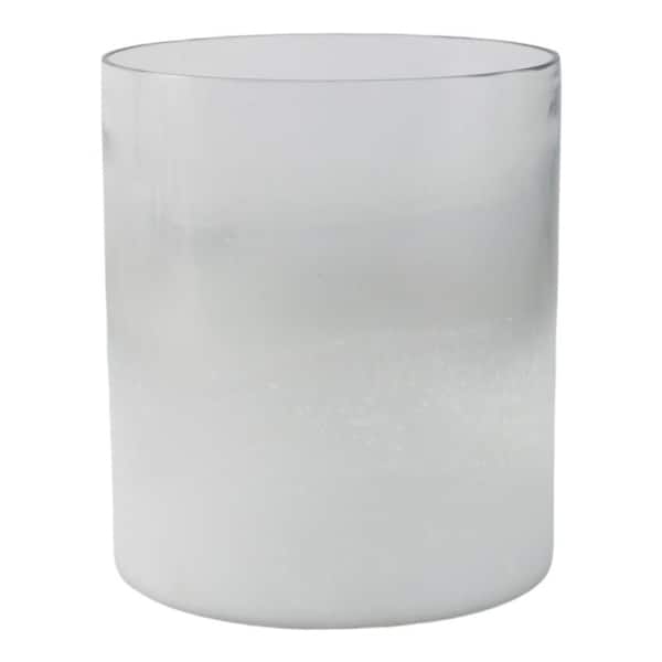 Clear 7 in. Glass Frosted Bottom Hurricane Candle Holder