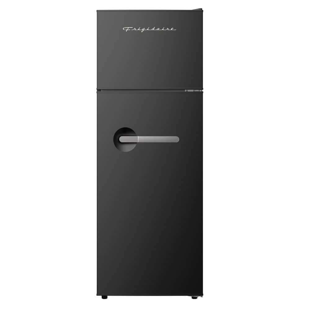 21.5 in. 7.5 cu. ft. Mini Refrigerator with Top Freezer and Chrome Handles in Black