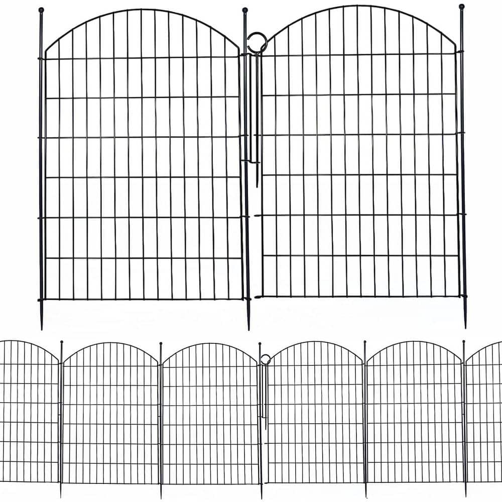 40 in. Metal Black Rustproof Decorative Garden Fence No Dig Animal Barrier Arched Flower Bed Edging Wire Border 10 Pack price history on PriceWatchPro