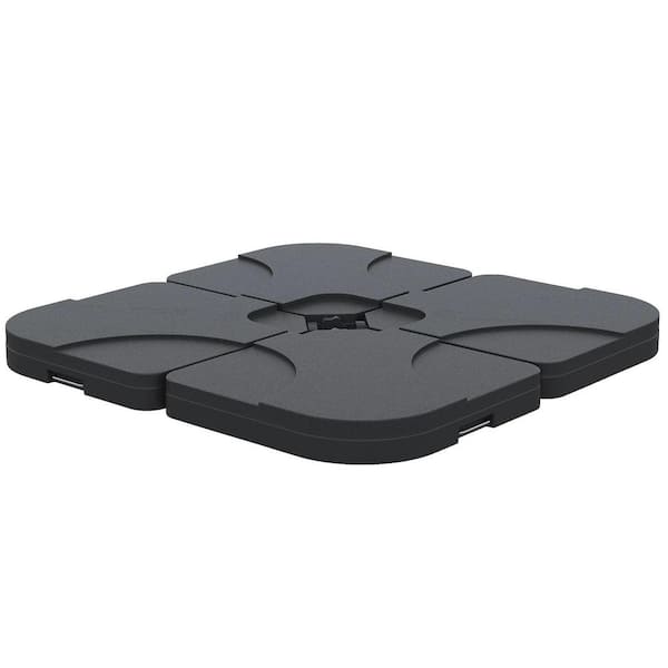 Cubilan 8.7 lb. HDPE材质, Patio Umbrella Base, 4 Pieces Cantilever Patio Umbrella Base Stand, 19.75 in. Black