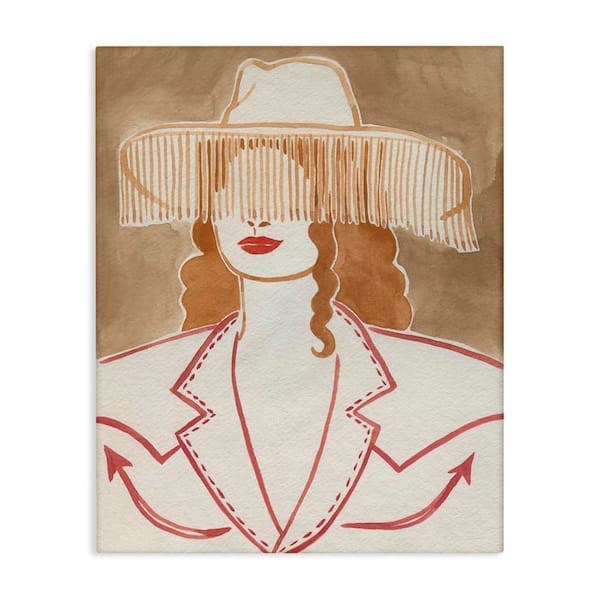 Western Cowgirl Fashion by Grace Popp Unframed People Graphic Art Print 30 in. x 24 in.