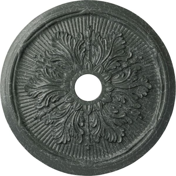 Ekena Millwork 1-7/8" x 23-3/4" x 23-3/4" Polyurethane Luton Leaf Ceiling Medallion, Athenian Green Crackle