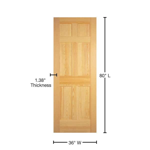 Builders Choice 36 in. x 80 in. Left-Handed 6-Panel Solid Core Builders Choice 36 in. x 80 in. Left-Handed 6-Panel Solid Core