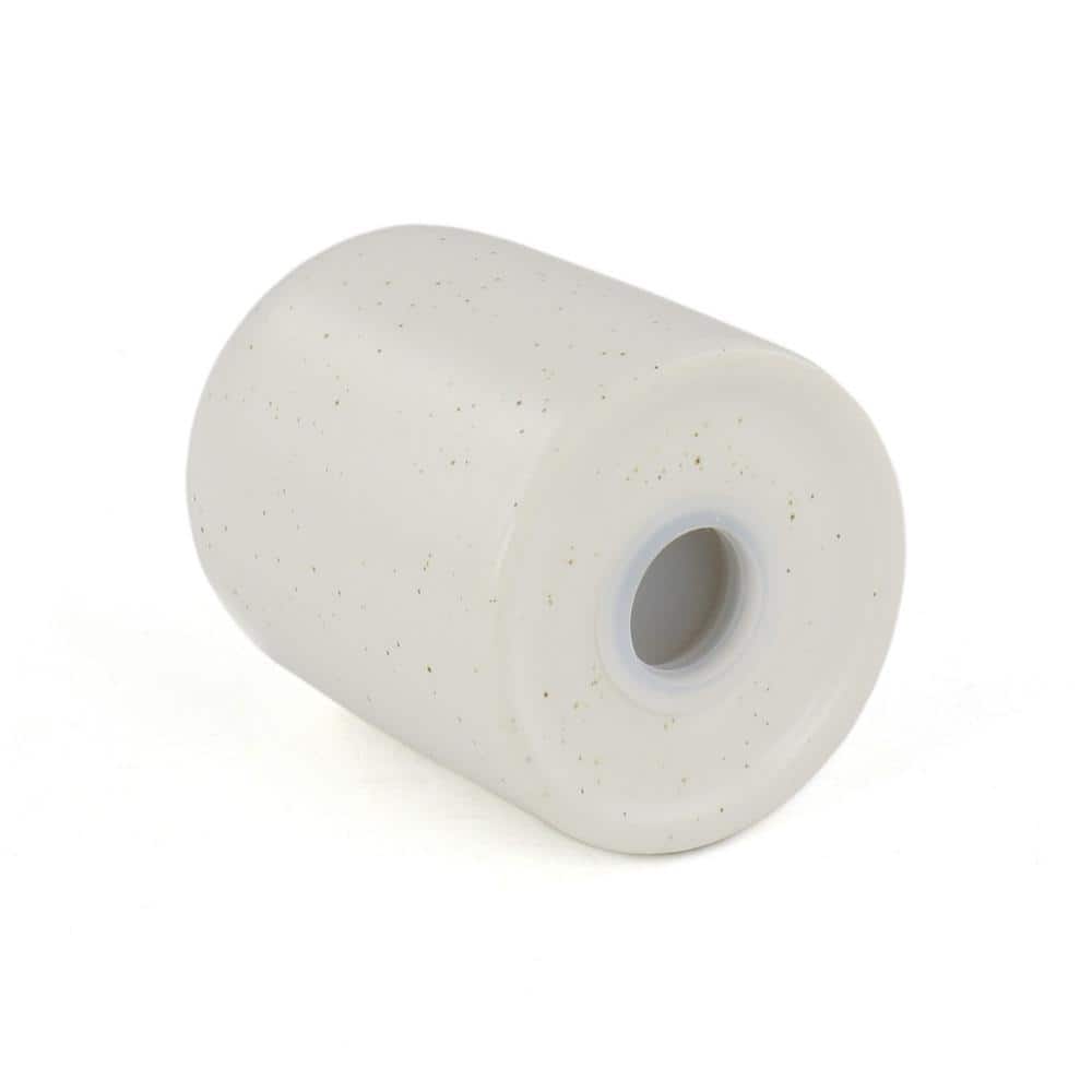 Glossy White Stoneware Round Salt and Pepper Shaker Set