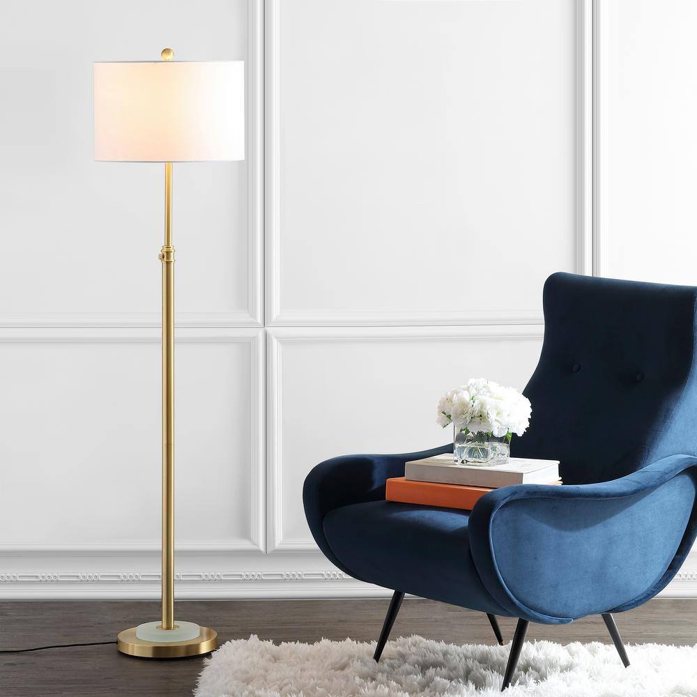 Pierson 64.5" Brass Gold and Frost White Iron Floor Lamp