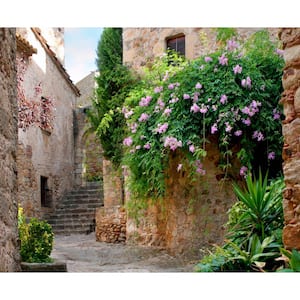 Summer Garden Medieval Town in Spain Non-Woven Wall Mural