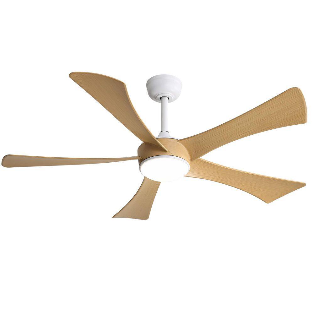 52 in. White Downrod Mount Standard Ceiling Fan with Light and Remote Control, Quiet DC Motor for Living Room price history on PriceWatchPro