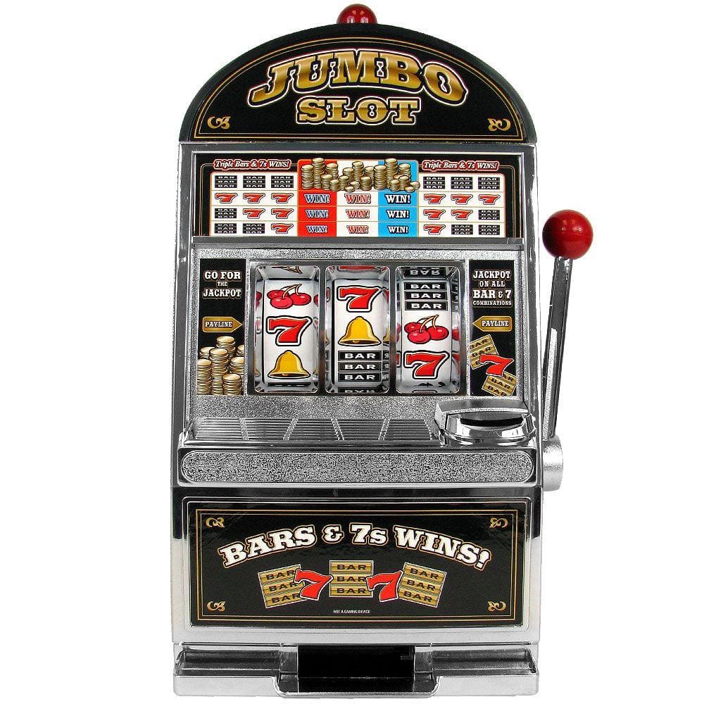 7.5" New Casino Slot Machine Coin Bank With Sounds & Lever 