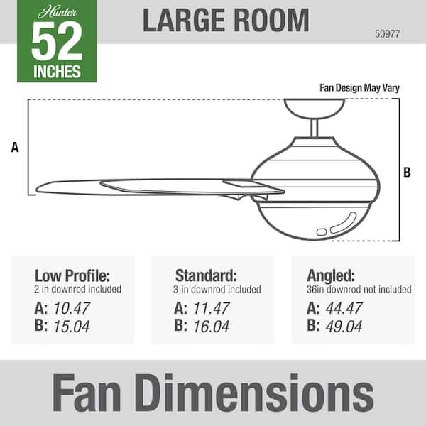 Hunter - Sotto 52 in. LED Indoor Fresh White Ceiling Fan with Light Kit and Remote