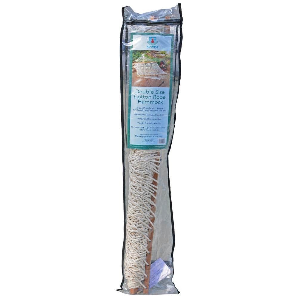 White Cotton Rope Two-Person Patio Hammock