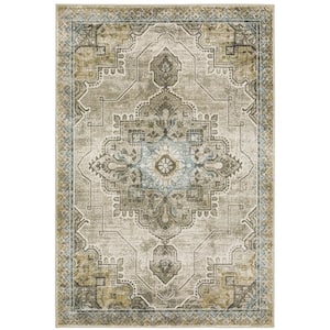 Virginia Gray 9 ft.10 in. x 12 ft. 10 in. Medallion Area Rug