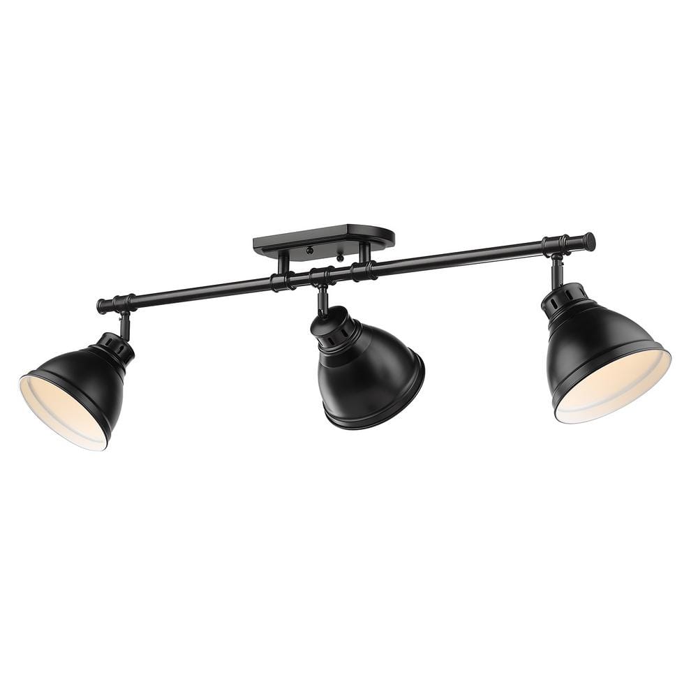 Matte Black Steel 35" Transitional Semi-Flush Track Light